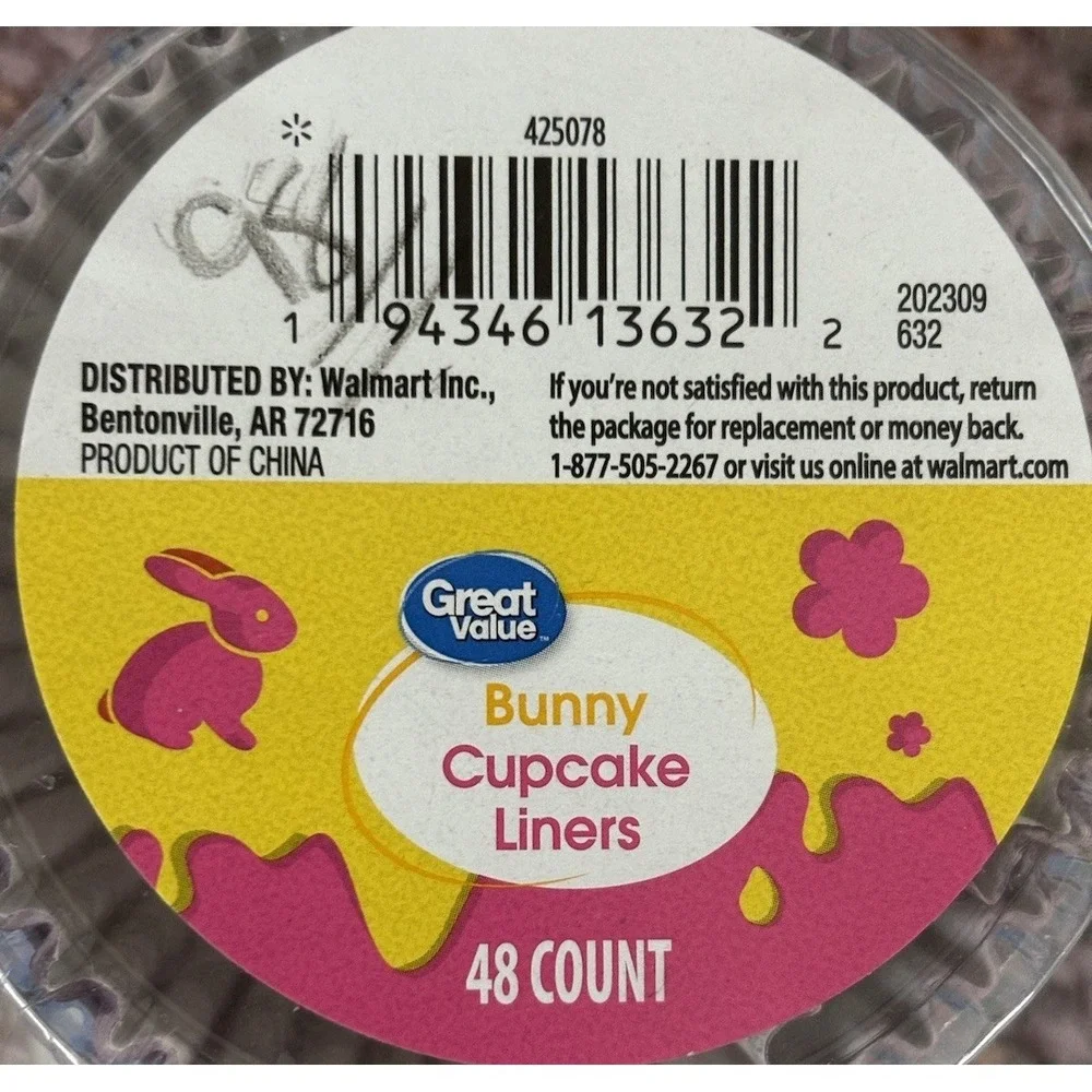 Easter Cupcake Liners Muffin Bunny Rabbit Fairy Baking Woodland Folksy Whimsy